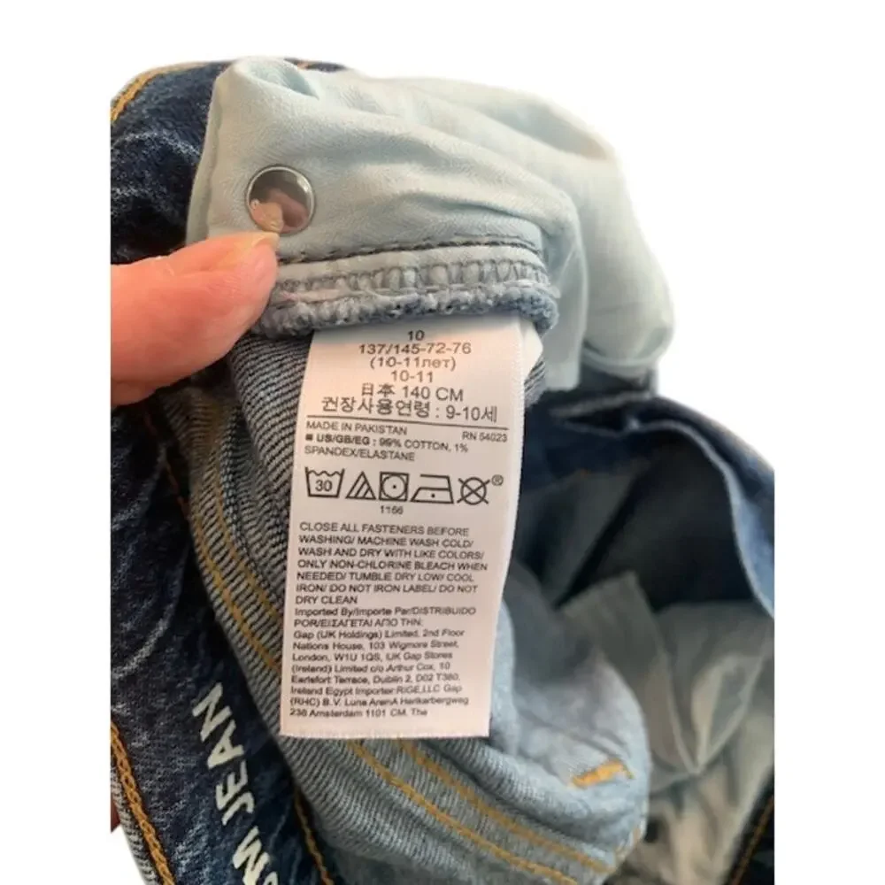 GAP Teen Girls Blue Mom Jeans High Rise Relaxed Fit Size 10 Medium‎ Wash Denim